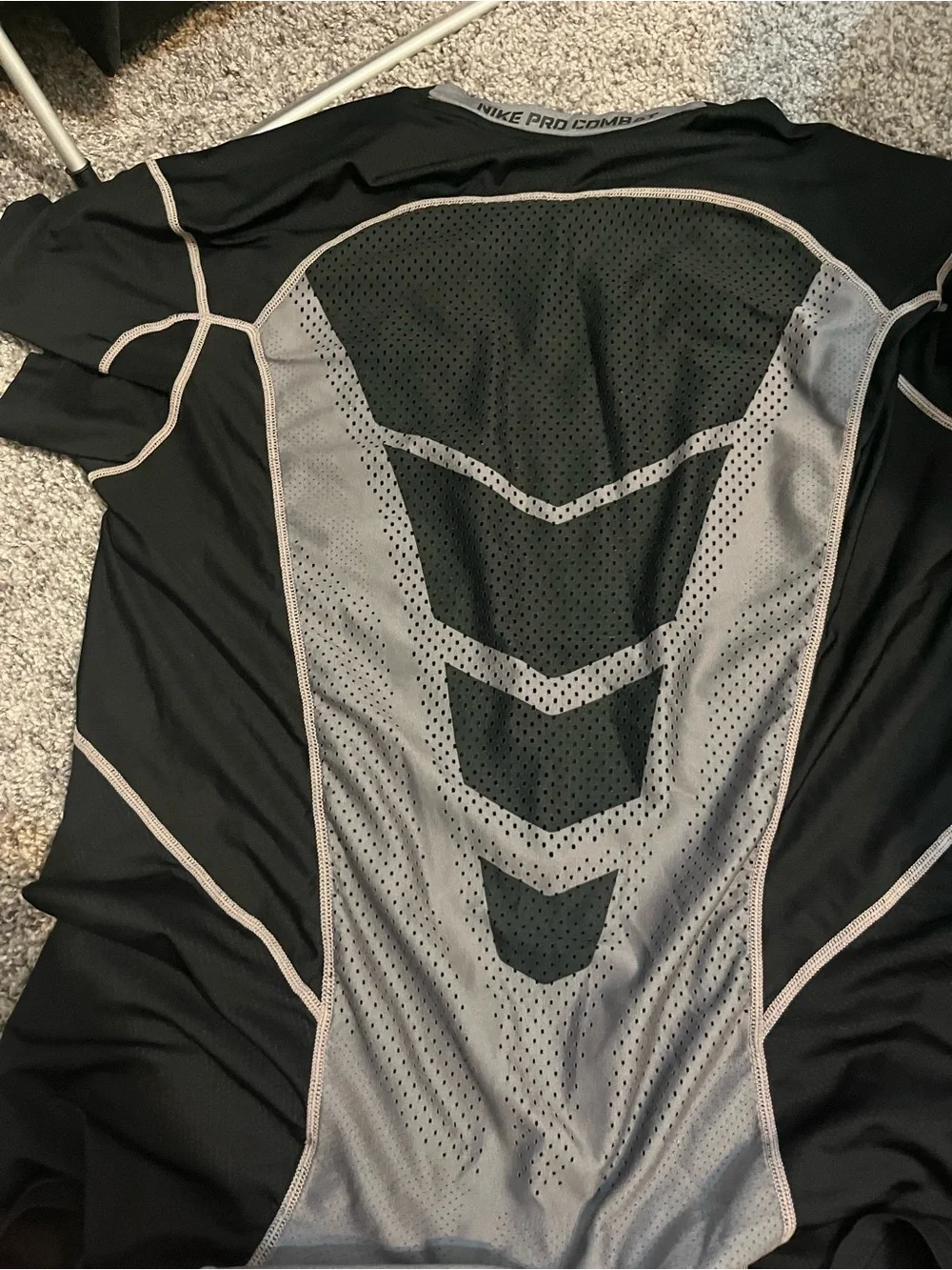 Nike Pro Combat Hypercool Black Athletic Tee with Contrast Trim